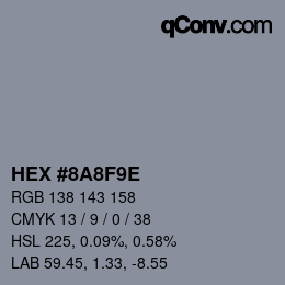 颜色代码: HEX #8A8F9E | qconv.com
