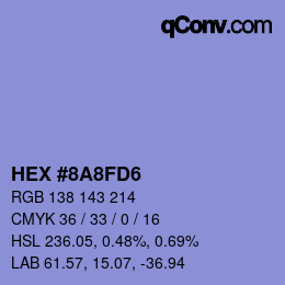カラーコード: HEX #8A8FD6 | qconv.com
