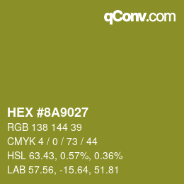 カラーコード: HEX #8A9027 | qconv.com