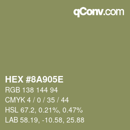 Color code: HEX #8A905E | qconv.com