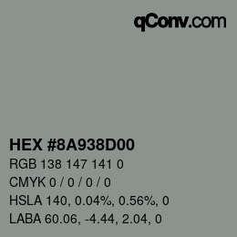 Color code: HEX #8A938D00 | qconv.com