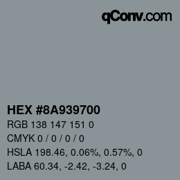 Color code: HEX #8A939700 | qconv.com