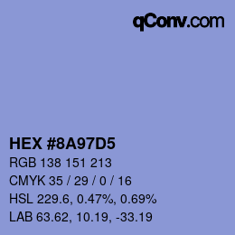 Color code: HEX #8A97D5 | qconv.com