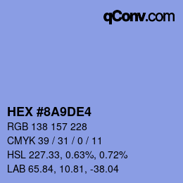 Farbcode: HEX #8A9DE4 | qconv.com
