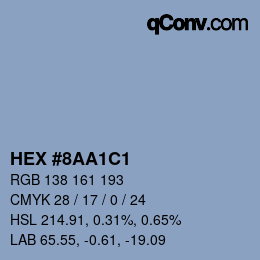 Color code: HEX #8AA1C1 | qconv.com