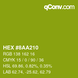 颜色代码: HEX #8AA210 | qconv.com