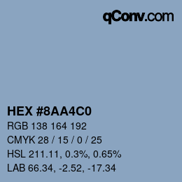 Color code: HEX #8AA4C0 | qconv.com