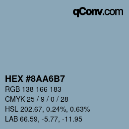 Color code: HEX #8AA6B7 | qconv.com