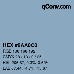 Color code: HEX #8AA8C0 | qconv.com