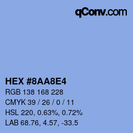 Color code: HEX #8AA8E4 | qconv.com