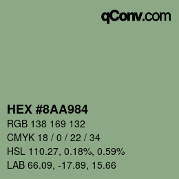 颜色代码: HEX #8AA984 | qconv.com