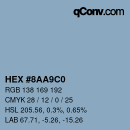 Color code: HEX #8AA9C0 | qconv.com