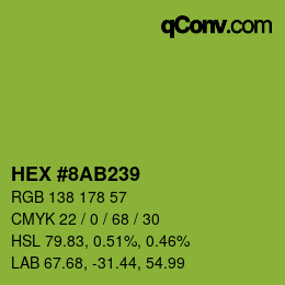 Color code: HEX #8AB239 | qconv.com