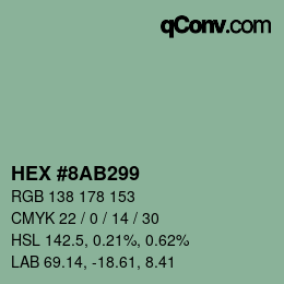 Color code: HEX #8AB299 | qconv.com