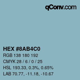 Color code: HEX #8AB4C0 | qconv.com