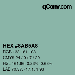 Color code: HEX #8AB5A8 | qconv.com