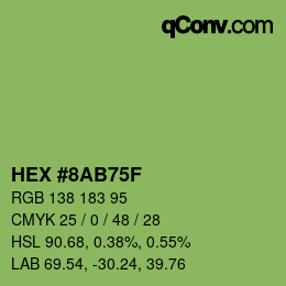 Color code: HEX #8AB75F | qconv.com
