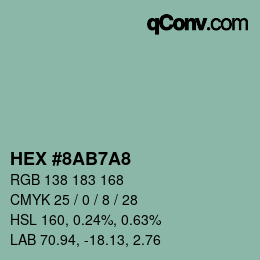 Color code: HEX #8AB7A8 | qconv.com