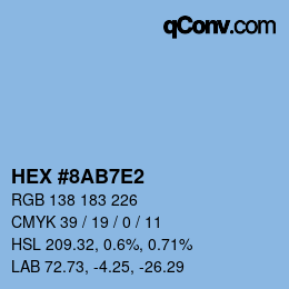 Color code: HEX #8AB7E2 | qconv.com
