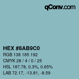 Color code: HEX #8AB9C0 | qconv.com