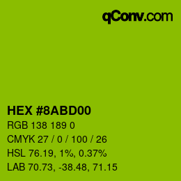 Color code: HEX #8ABD00 | qconv.com