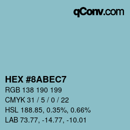Color code: HEX #8ABEC7 | qconv.com