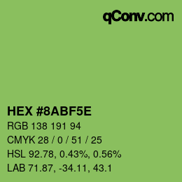 Código de color: HEX #8ABF5E | qconv.com
