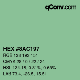 颜色代码: HEX #8AC197 | qconv.com