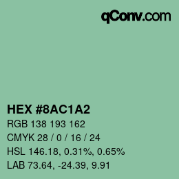 Color code: HEX #8AC1A2 | qconv.com