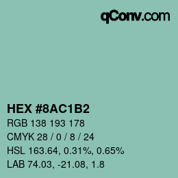Color code: HEX #8AC1B2 | qconv.com