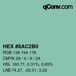 Color code: HEX #8AC2B0 | qconv.com