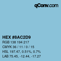 Color code: HEX #8AC2D9 | qconv.com