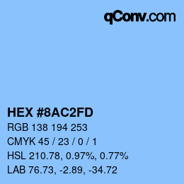 Color code: HEX #8AC2FD | qconv.com