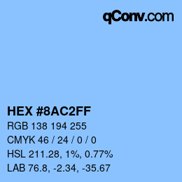 Color code: HEX #8AC2FF | qconv.com