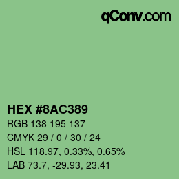 Color code: HEX #8AC389 | qconv.com