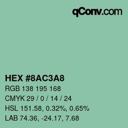 颜色代码: HEX #8AC3A8 | qconv.com