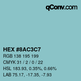 Color code: HEX #8AC3C7 | qconv.com