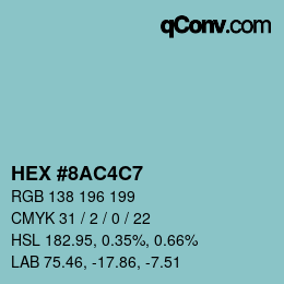 Color code: HEX #8AC4C7 | qconv.com