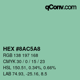 Color code: HEX #8AC5A8 | qconv.com
