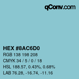 Color code: HEX #8AC6D0 | qconv.com