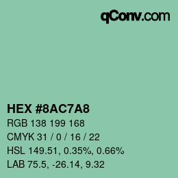 Color code: HEX #8AC7A8 | qconv.com