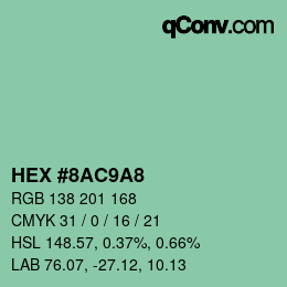 Color code: HEX #8AC9A8 | qconv.com