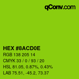 Color code: HEX #8ACD0E | qconv.com