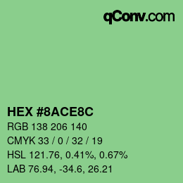 Color code: HEX #8ACE8C | qconv.com