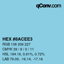 Color code: HEX #8ACEE3 | qconv.com