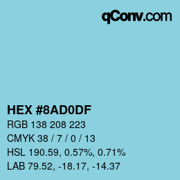 Color code: HEX #8AD0DF | qconv.com