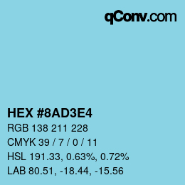 Color code: HEX #8AD3E4 | qconv.com