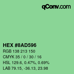 Color code: HEX #8AD596 | qconv.com