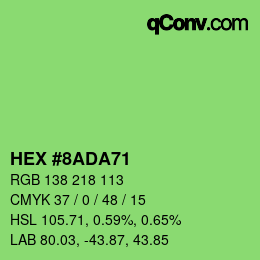 カラーコード: HEX #8ADA71 | qconv.com