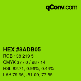 カラーコード: HEX #8ADB05 | qconv.com